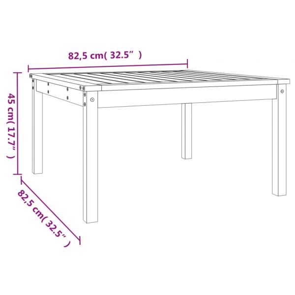 Gartentisch Schwarz 82,5x82,5x45 cm Massivholz Kiefer