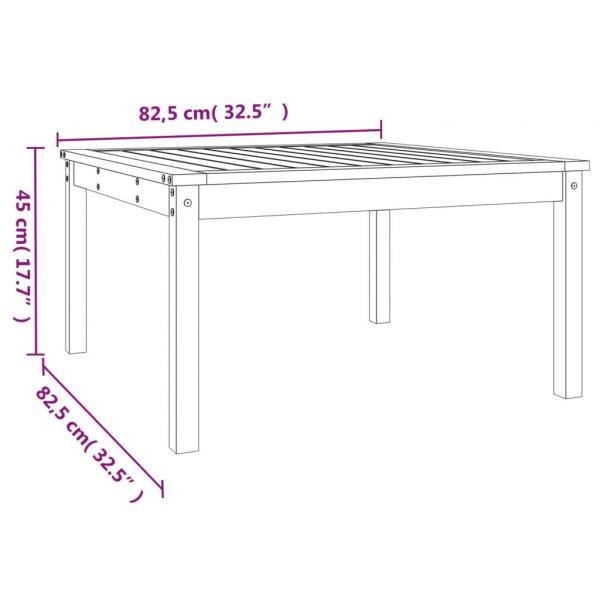 Gartentisch 82,5x82,5x45 cm Massivholz Kiefer