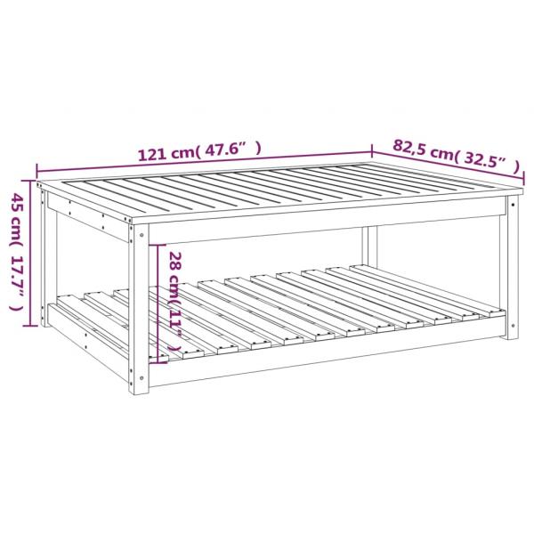 Gartentisch Grau 121x82,5x45 cm Massivholz Kiefer