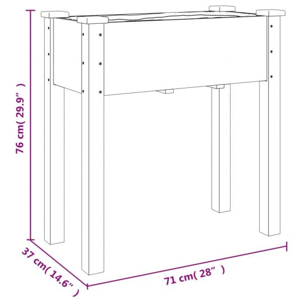 Pflanzkübel mit Einsatz 71x37x76 cm Massivholz Tanne