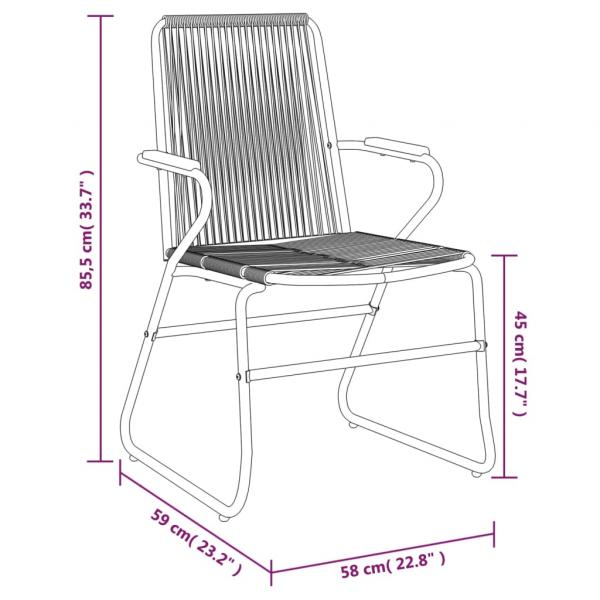 9-tlg. Garten-Essgruppe Schwarz PVC Rattan