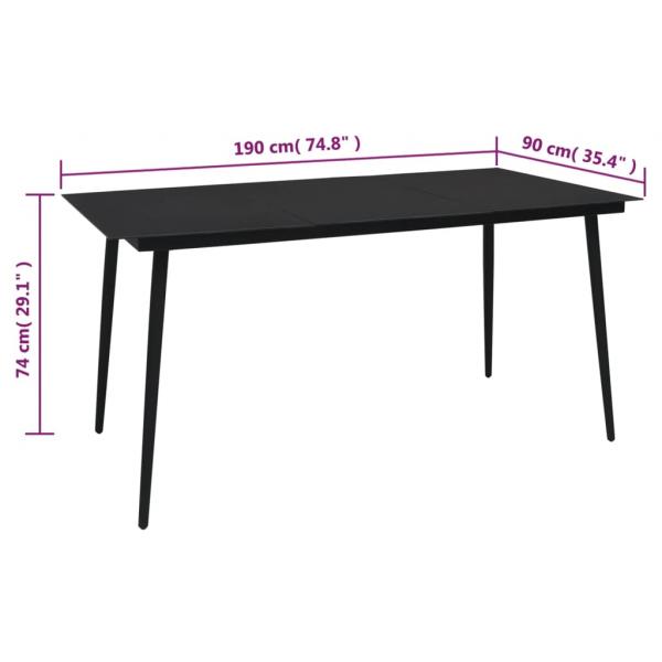 9-tlg. Garten-Essgruppe Schwarz PVC Rattan