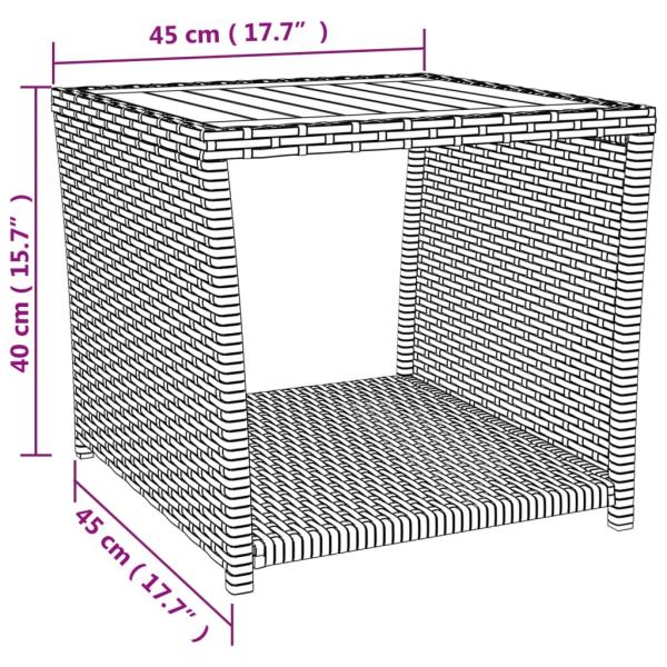 2-tlg. Garten-Lounge-Set Grau Poly Rattan & Massivholz Akazie