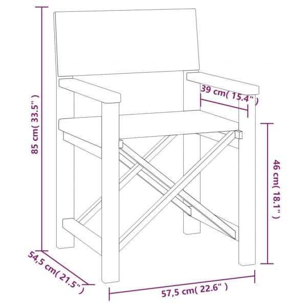 Regiestühle 2 Stk. Massivholz Teak Grau