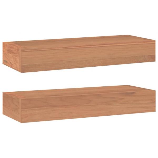 Wandregale 2 Stk. 40x15x4 cm Massivholz Teak