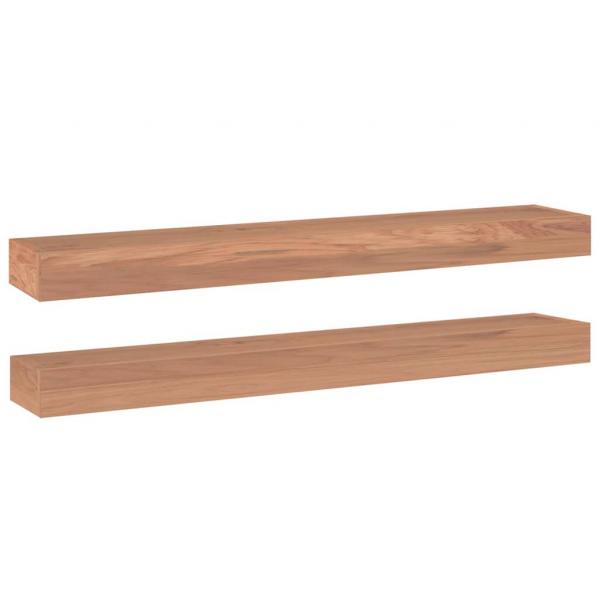 Wandregale 2 Stk. 90x15x4 cm Massivholz Teak