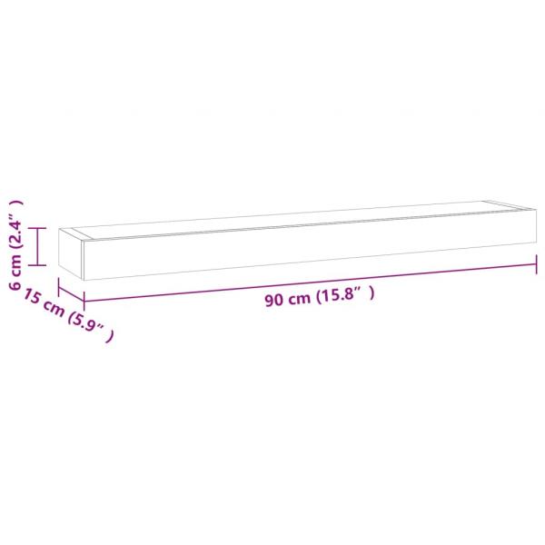 Wandregale 2 Stk. 90x15x4 cm Massivholz Teak