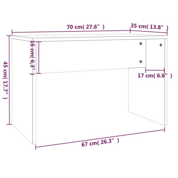 Schminkhocker Weiß 70x35x45 cm Holzwerkstoff