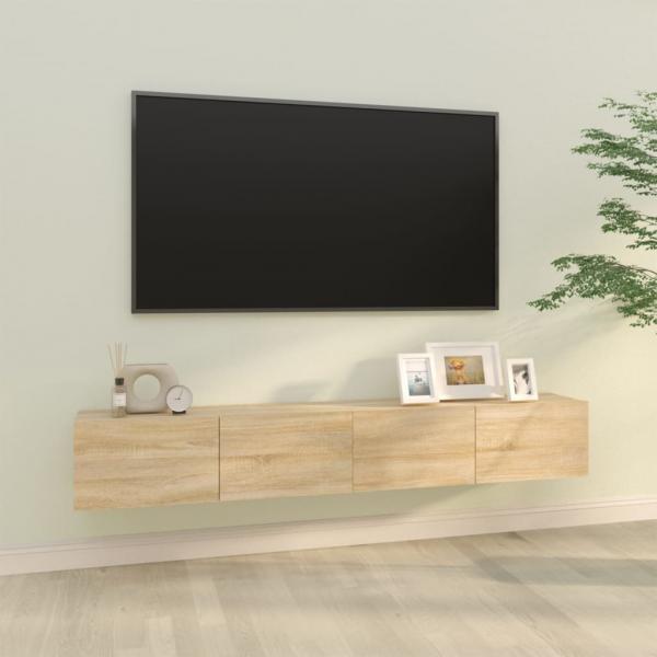 ARDEBO.de - TV-Wandschränke 2 Stk. Sonoma-Eiche 100x30x30 cm Holzwerkstoff