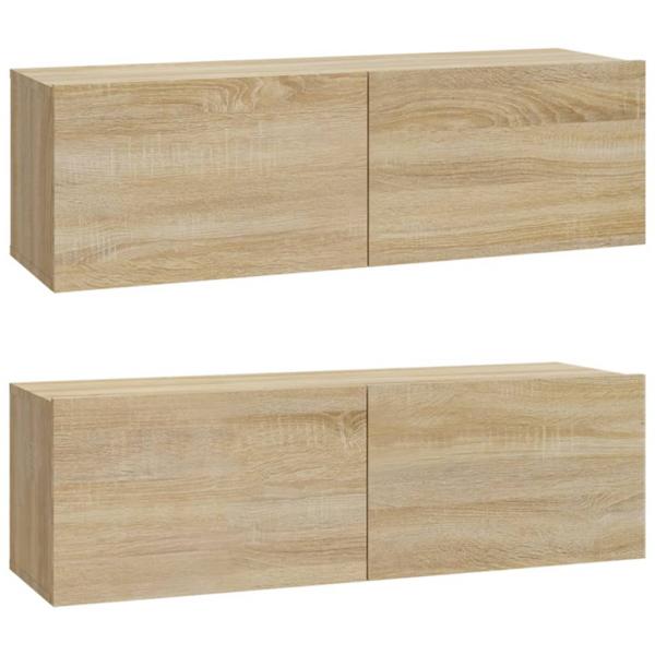 TV-Wandschränke 2 Stk. Sonoma-Eiche 100x30x30 cm Holzwerkstoff