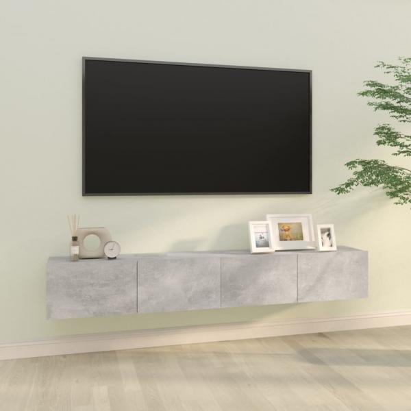 ARDEBO.de - TV-Wandschränke 2 Stk. Betongrau 100x30x30 cm Holzwerkstoff