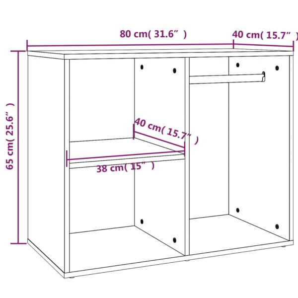 Regal für Schminktisch Betongrau 80x40x65 cm Holzwerkstoff