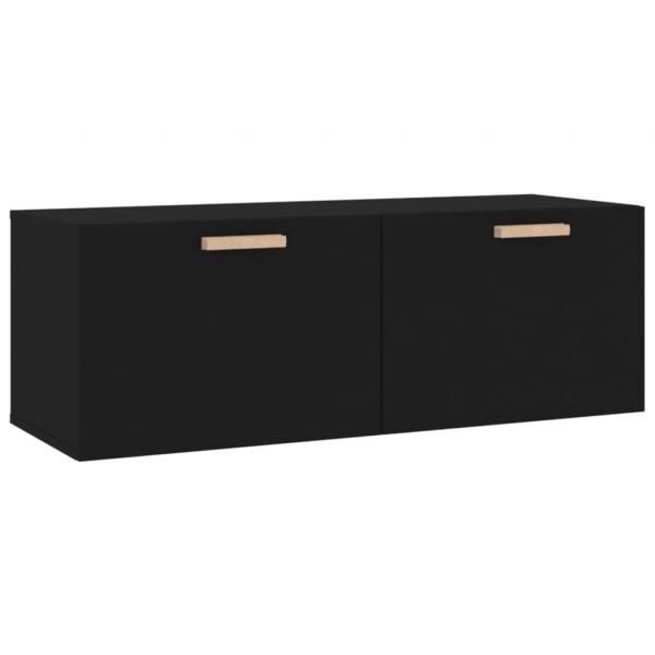 Wandschrank Schwarz 100x36,5x35 cm Holzwerkstoff