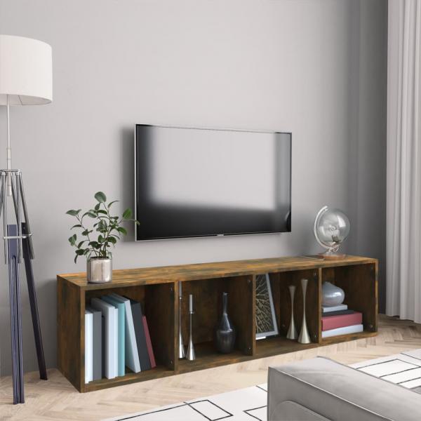 ARDEBO.de - Bücherschrank/TV-Schrank Räuchereiche 143x30x36cm Holzwerkstoff