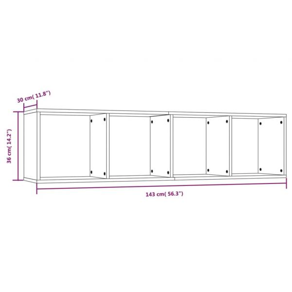 Bücherschrank/TV-Schrank Räuchereiche 143x30x36cm Holzwerkstoff