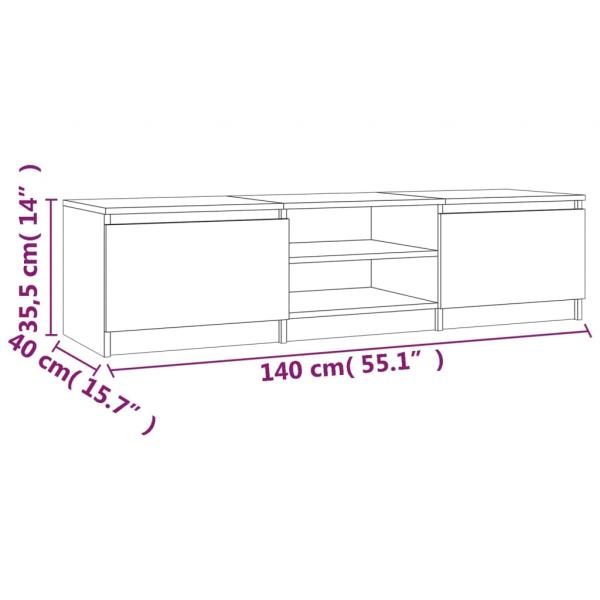 TV-Schrank Braun Eichen-Optik 140x40x35,5 cm Holzwerkstoff