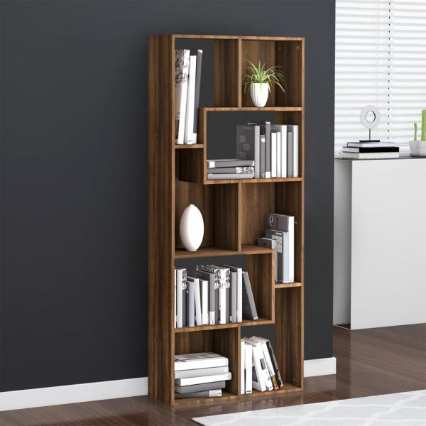 ARDEBO.de - Bücherregal Braun Eichen-Optik 67x24x161 cm Holzwerkstoff