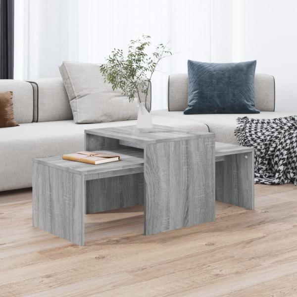 ARDEBO.de - Couchtisch-Set Grau Sonoma 100x48x40 cm Holzwerkstoff