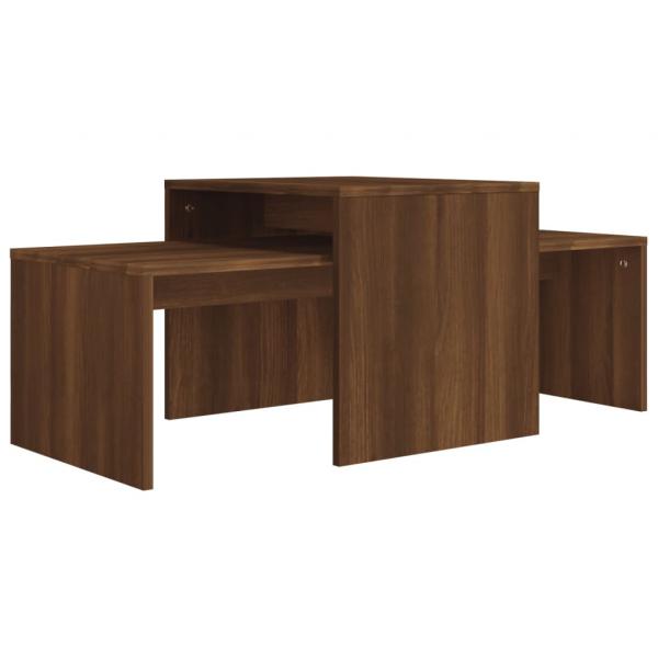 Couchtisch-Set Braun Eichen-Optik 100x48x40 cm Holzwerkstoff