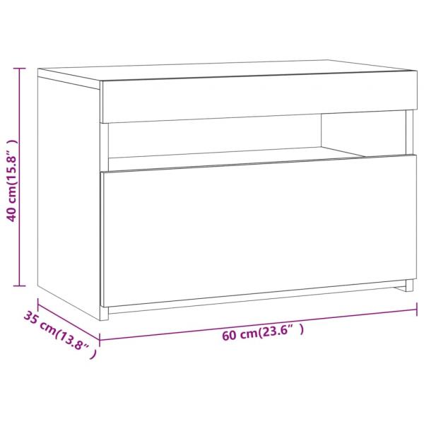 TV-Schränke 2 Stk. mit LED-Leuchten Räuchereiche 60x35x40 cm