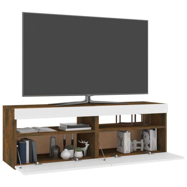 TV-Schränke 2 Stk. mit LED-Leuchten Räuchereiche 60x35x40 cm