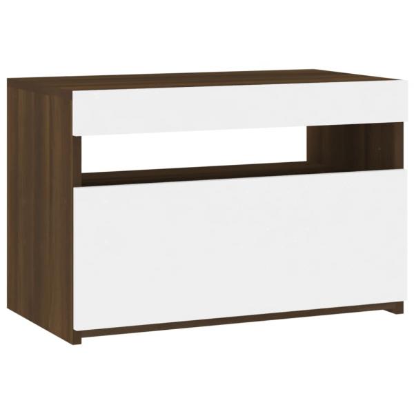 TV-Schrank mit LED-Leuchten Braun Eichen-Optik 60x35x40 cm