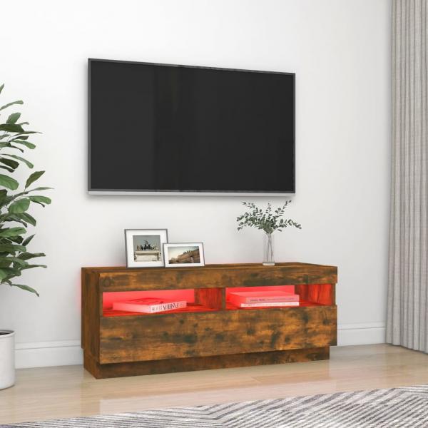 TV-Schrank mit LED-Leuchten Räuchereiche 100x35x40 cm