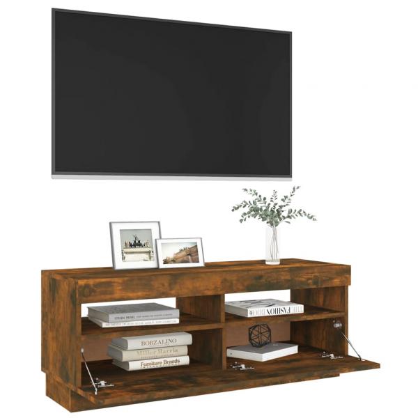 TV-Schrank mit LED-Leuchten Räuchereiche 100x35x40 cm