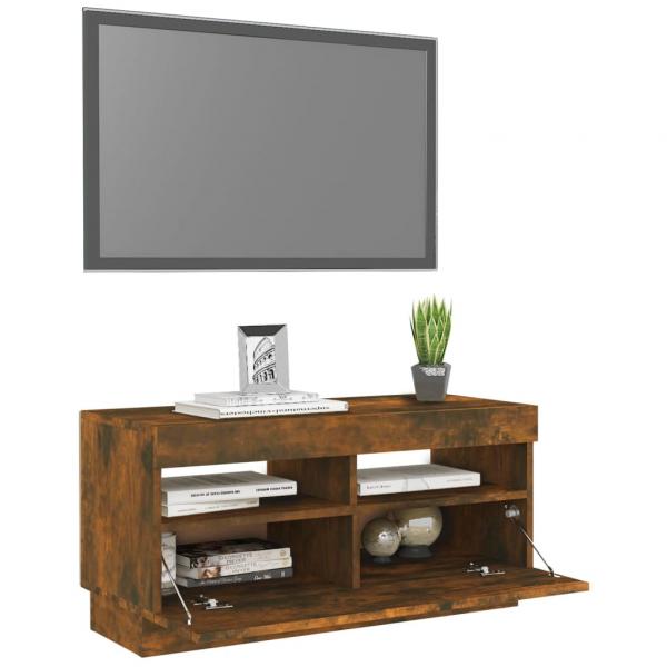 TV-Schrank mit LED-Leuchten Räuchereiche 80x35x40 cm