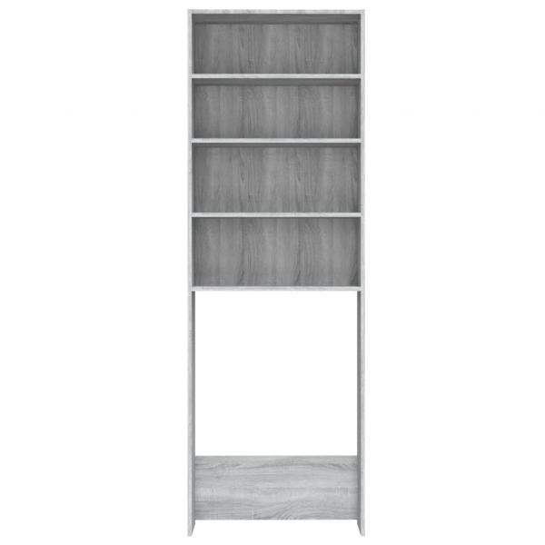 Waschmaschinenschrank Grau Sonoma 64x24x190 cm