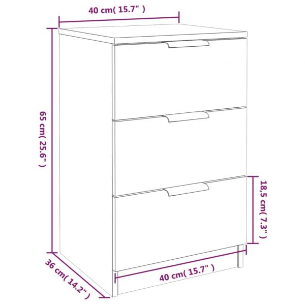 Nachttische 2 Stk. Braun Eichen-Optik 40x36x65 cm