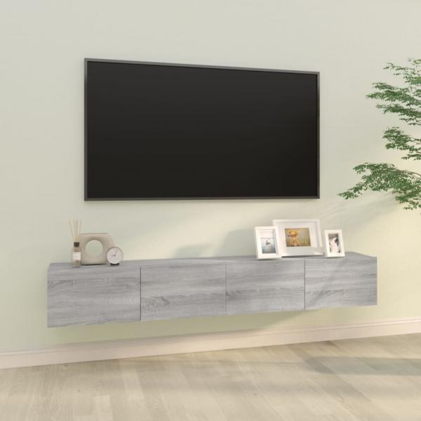 ARDEBO.de - TV-Wandschränke 2 Stk. Grau Sonoma 100x30x30 cm Holzwerkstoff