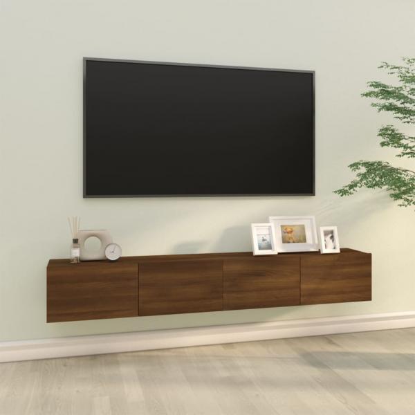 ARDEBO.de - TV-Wandschränke 2 Stk. Braun Eiche 100x30x30 cm Holzwerkstoff