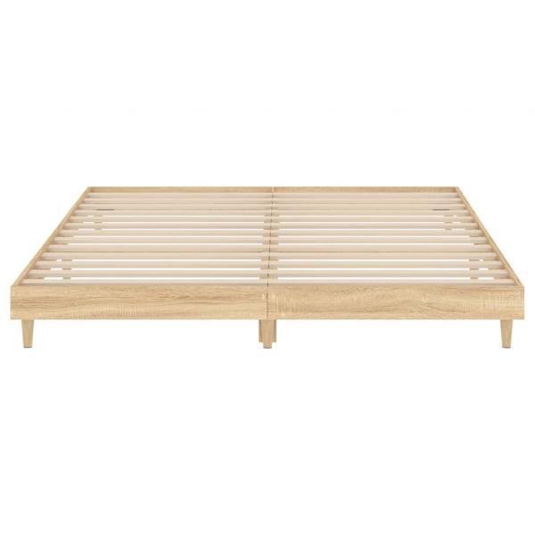 Bettgestell Sonoma-Eiche 200x200 cm Holzwerkstoff