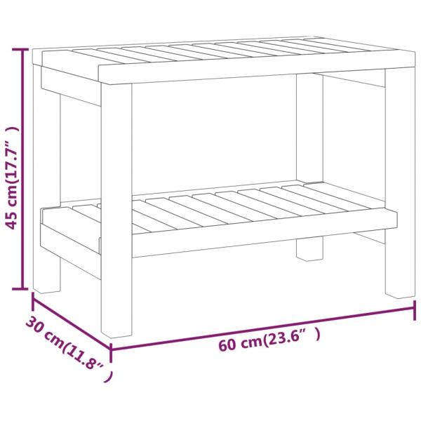 Badezimmer-Beistelltisch 60x30x45 cm Massivholz Teak