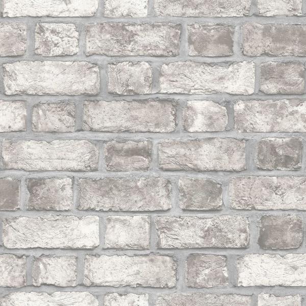 Homestyle Tapete Brick Wall Grau und Cremeweiß