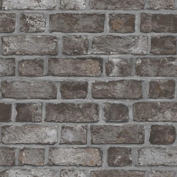 ARDEBO.de - Homestyle Tapete Brick Wall Schwarz und Grau