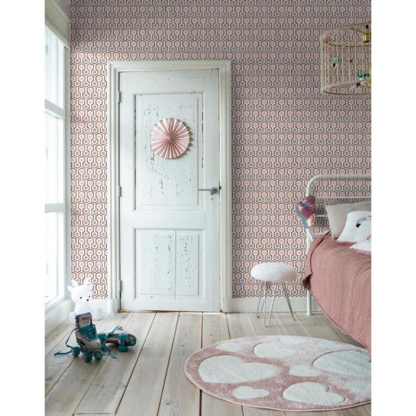 ARDEBO.de - Noordwand Tapete Good Vibes Hexagon Pattern Rosa und Lila