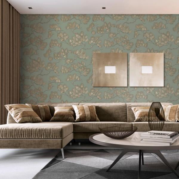 ARDEBO.de - DUTCH WALLCOVERINGS Tapete Kiefer-Motiv Grün