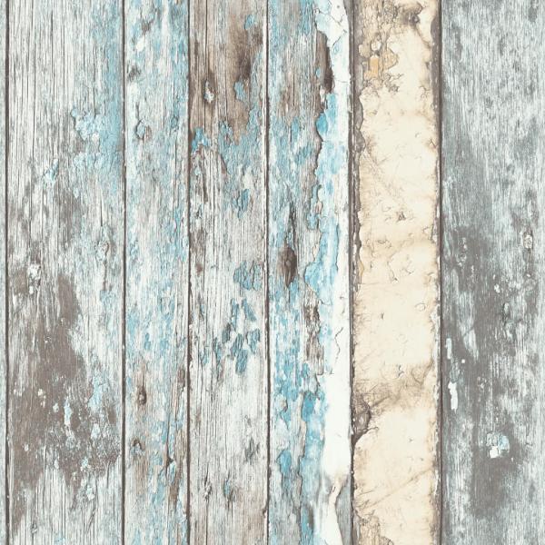 ARDEBO.de - DUTCH WALLCOVERINGS Tapete Holz-Optik Blau PE10012 