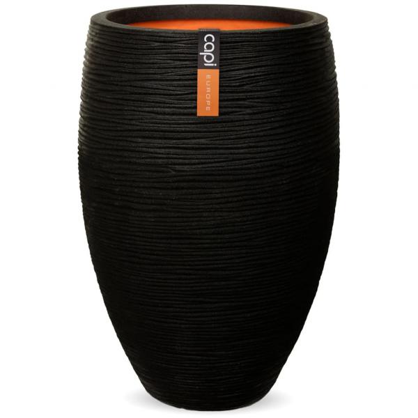 ARDEBO.de - Capi Vase "Nature Rib" Elegant Deluxe 40 x 60 cm Schwarz