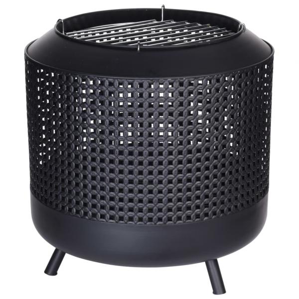 ARDEBO.de - ProGarden Feuerkorb mit Grillrost 50x51 cm Schwarz