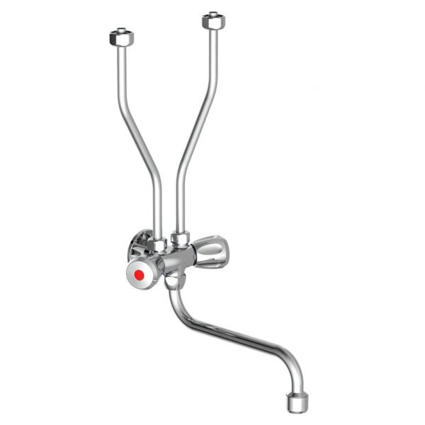 SCHÜTTE Spültischarmatur mit 2 Griffen Niederdruck Chrom