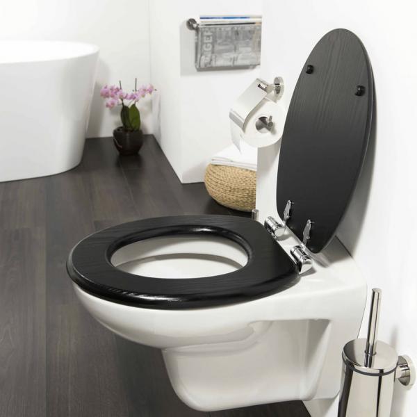 ARDEBO.de - Tiger Toilettensitz Blackwash Absenkautomatik MDF Schwarz 252030746