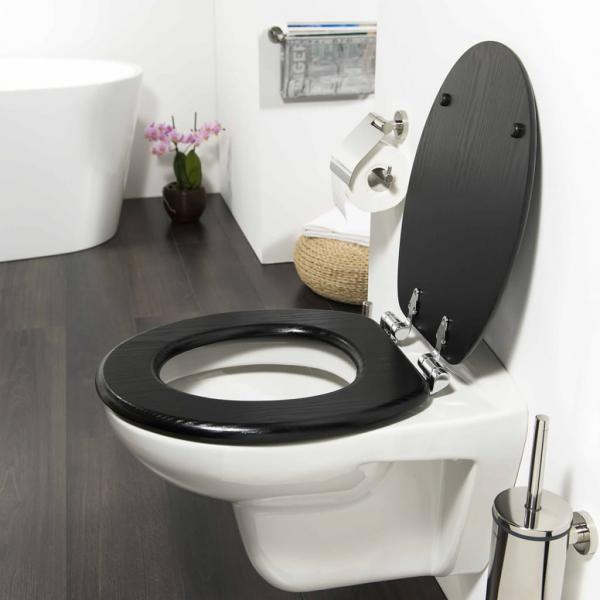 Tiger Toilettensitz Blackwash Absenkautomatik MDF Schwarz 252030746