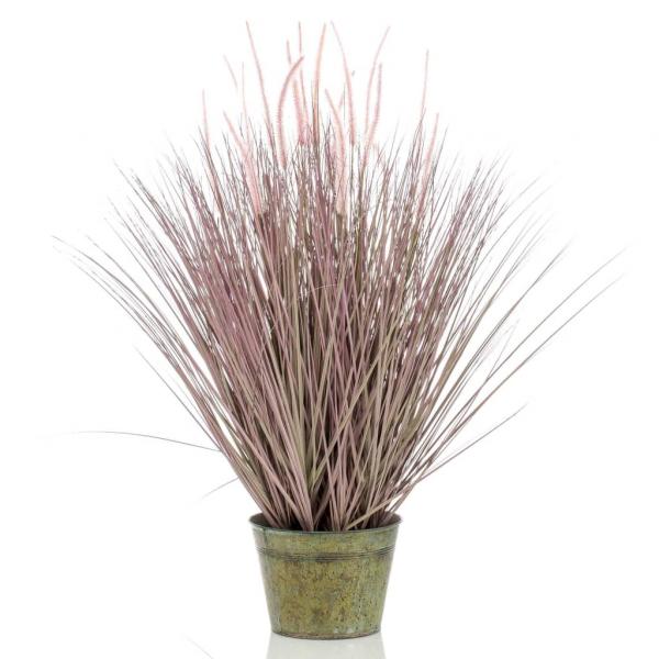 ARDEBO.de - Emerald Künstliches Pennisetum-Gras im Zink-Topf 99 cm