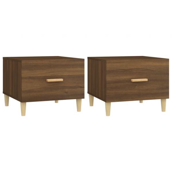 Couchtische 2 Stk. Braun Eichen-Optik 50x50x40 cm Holzwerkstoff