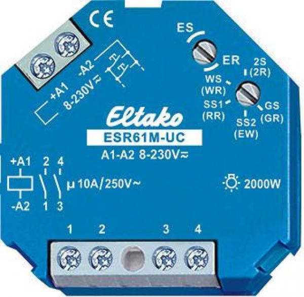 ARDEBO.de Eltako ESR61M-UC Multifunktions Stromstoß Schaltrelais 1+1 Schließer potenzialfrei, 10A/250V AC (61200301)