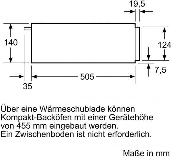 Bosch BIC510NB0 Serie 6 Wärmeschublade, Nischenhöhe: 14 cm, grifflos, schwarz