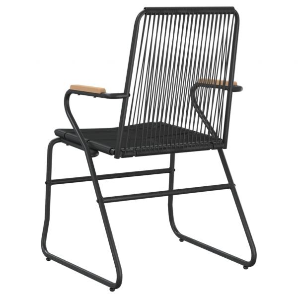 Gartenstühle 2 Stk. Schwarz 58x59x85,5 cm PVC Rattan